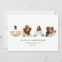 Modern geometric typography multi photo graduation