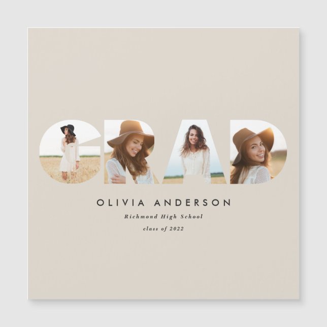 Modern geometric typography photo arch graduation (Front)