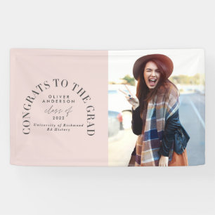 Modern geometric typography photo arch graduation banner