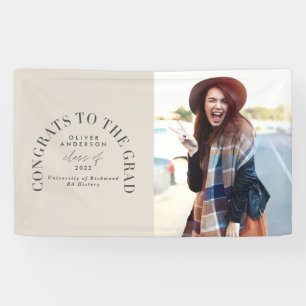 Modern geometric typography photo arch graduation banner