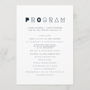 Modern + Geometric Typography Wedding Programme