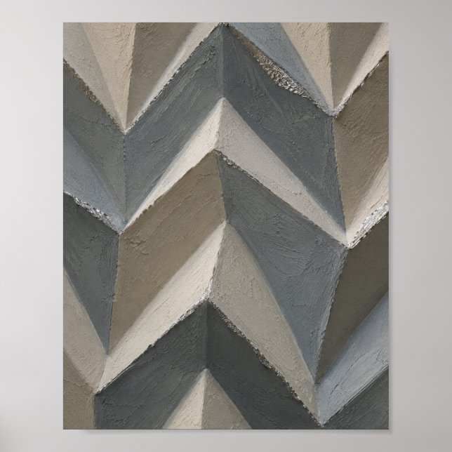 Modern Geometric Wall Art | Neutral Grey Beige  (Front)