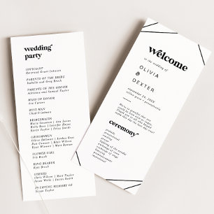 Modern Geometric Wedding Program Programme