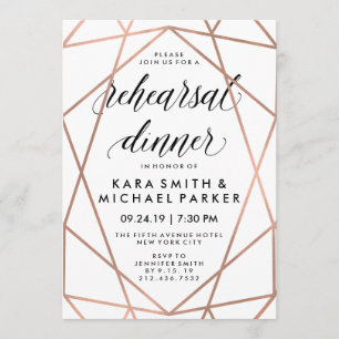 Modern Geometric Wedding Rehearsal Dinner Invitation