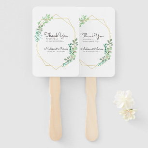 Modern Geometric Wedding Thank You Hand Fan