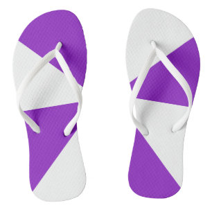 Modern Geometric White and Purple Pattern Jandals