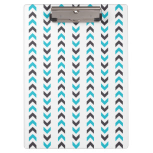 Modern Geometric White & Blue Arrows Pattern Clipboard