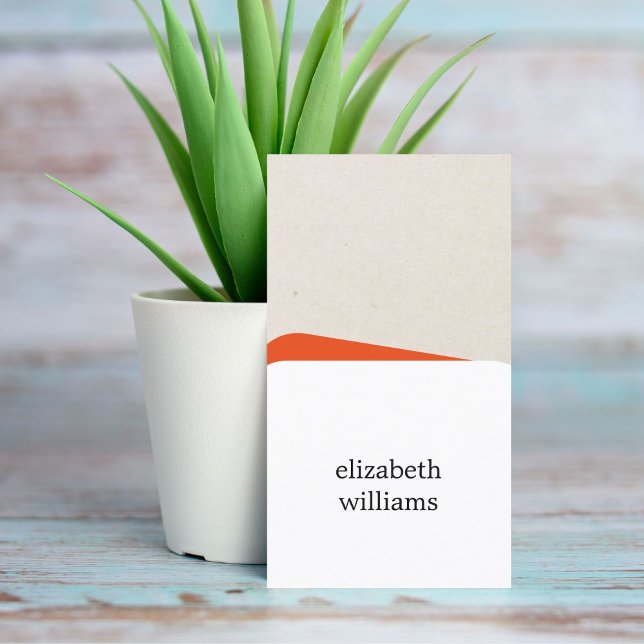 Modern Geometric White Orange Consultant  Business Card (Creator Uploaded)