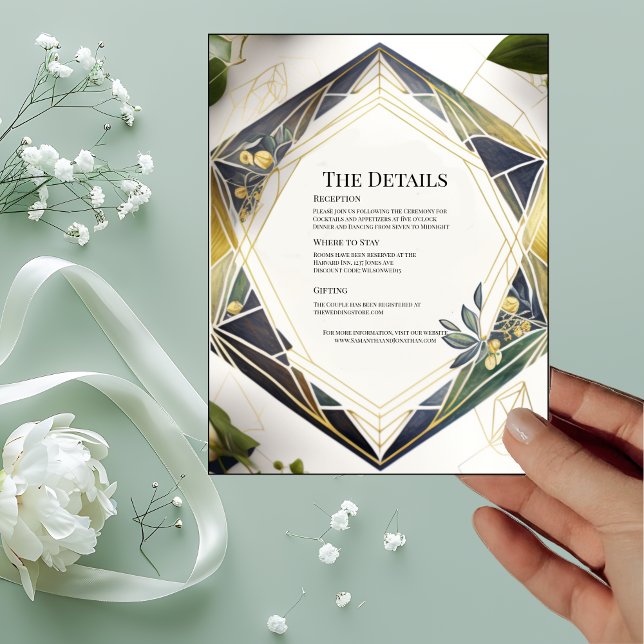 Modern Geometric with Small Flowers Details Card (Creator Uploaded)