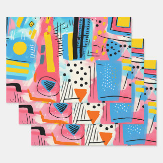 Modern Geometric Wrapping Paper Sheet
