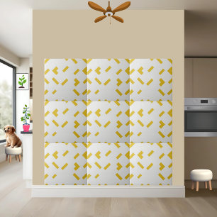 Modern Geometric Yellow and White Pattern  Tile