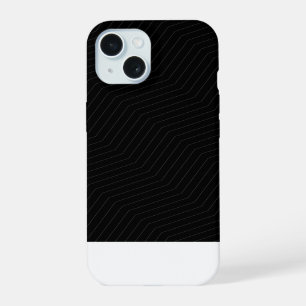 Modern Geometric Zig Zag Pattern Black & White iPhone 15 Case