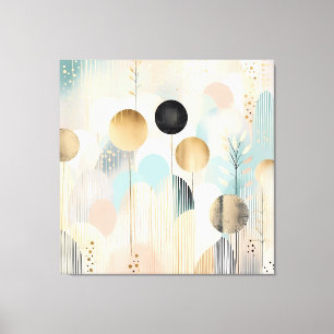 Modern geometrical abstract pastel pattern canvas print