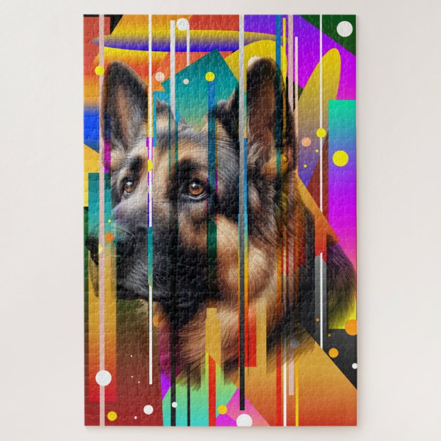 Modern Geometrical Dog   Jigsaw Puzzle (Vertical)