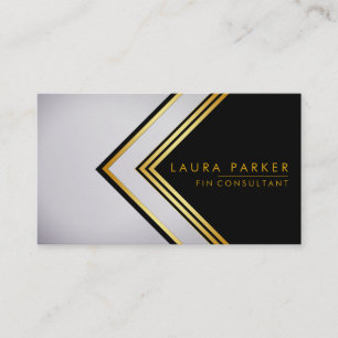 Modern Geometrical Gold Elegant Professional Business Card