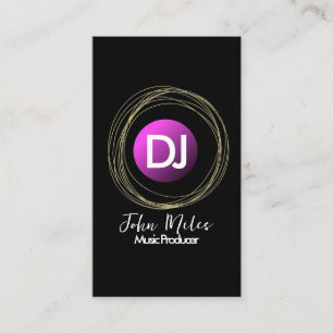 Modern Geometrical Shapes Music Producer Gold Business Card
