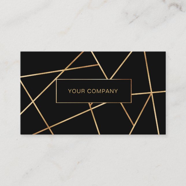 Modern geometrics Gold Schwarz Business Card (Front)