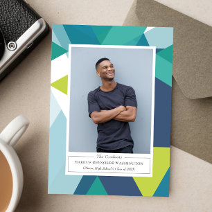 Modern Geometry 2 Photo Graduation Invitation
