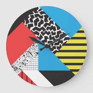 Modern Geometry: Abstract Seamless Style Large Clock