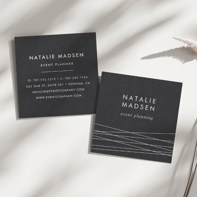 Modern Geometry | Black Square Business Card (Creator Uploaded)