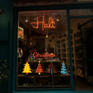 Modern Geometry Christmas Tree Storefront Decor