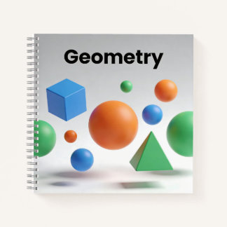 Modern Geometry Colorful 3D Shapes Teacher Student Notebook