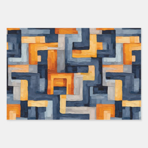 Modern Geometry: Dynamic Pattern Wrapping Paper Sheet
