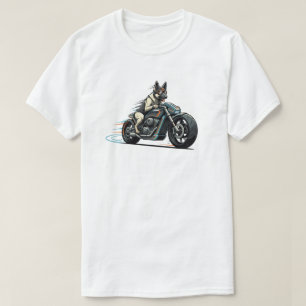 Modern German Shepherd Biker Vector Graphic Design T-Shirt