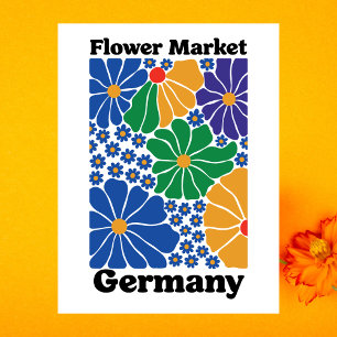 Modern Germany Floral Flower Market Garden Meadow Postcard