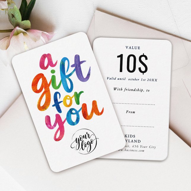 Modern Gift Card Discount  With Colourful Script (Creator Uploaded)