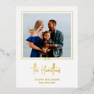 Modern Gift Foil Holiday Postcard Christmas Card
