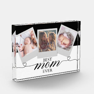 Modern Gift for Mum Script Heart Photo Collage