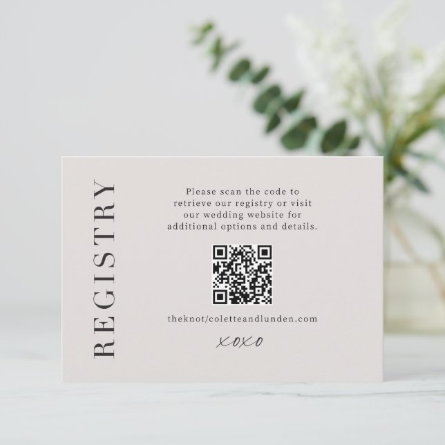 Modern Gift Registry Enclosure Wedding Scan QR  (Standing Front)