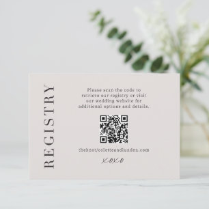 Modern Gift Registry Enclosure Wedding Scan QR  Card