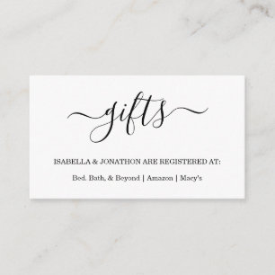 Modern Gift Registry Insert / Invitation Enclosure