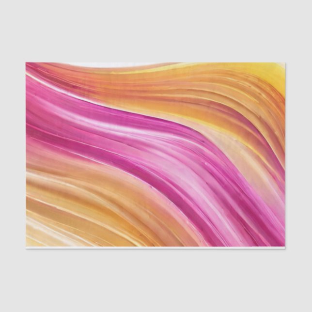 Modern Gift Wrapping-Pink Orange Yellow- Tissue Paper (Front)