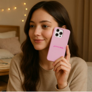 Modern Gimme Kiss   Typography Pink Text iPhone 15 Pro Case