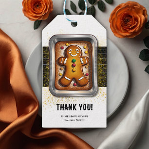 Modern Gingerbread in Pan Baby Shower Gift Tags