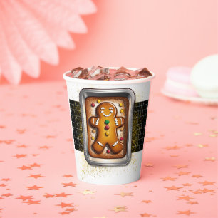 Modern Gingerbread in Pan Baby Shower Paper Cups