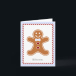 Modern Gingerbread Man Holiday Card<br><div class="desc">A fun and modern Christmas card featuring a gingerbread man with the words "bite me" beneath him.</div>