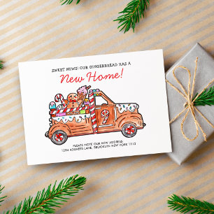 Modern Gingerbread Truck A Sweet News Moving Holiday Card