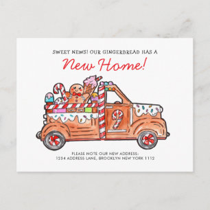 Modern Gingerbread Truck A Sweet News Moving Holiday Postcard