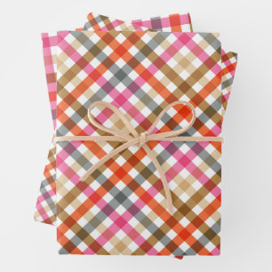 Modern Gingham Birthday Wrapping Paper Sheet