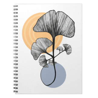 Modern Ginkgo Leaf Botanical Notebook