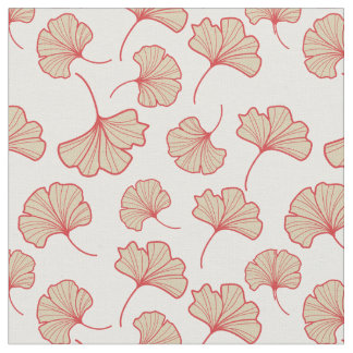 Modern Ginkgo Leaf Pattern Fabric