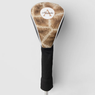 Modern giraffe pattern with monogram and name golf head cover