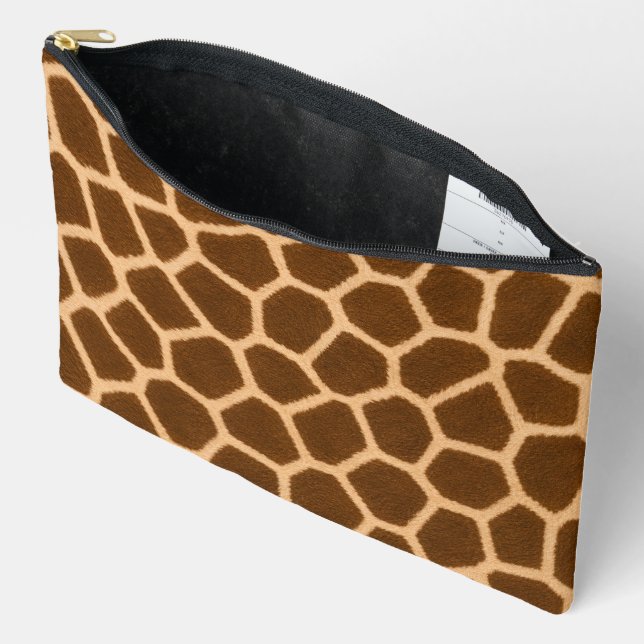Modern Giraffe Print Accessory Pouch Stylish Stora (Open)