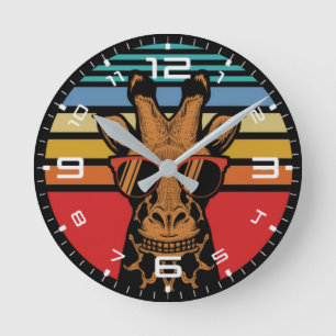 Modern giraffe round clock