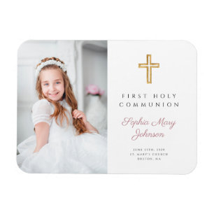 Modern Girl First Holy Communion Photo Picture Magnet