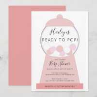 Modern Girl Pink Gumball Machine Baby Shower